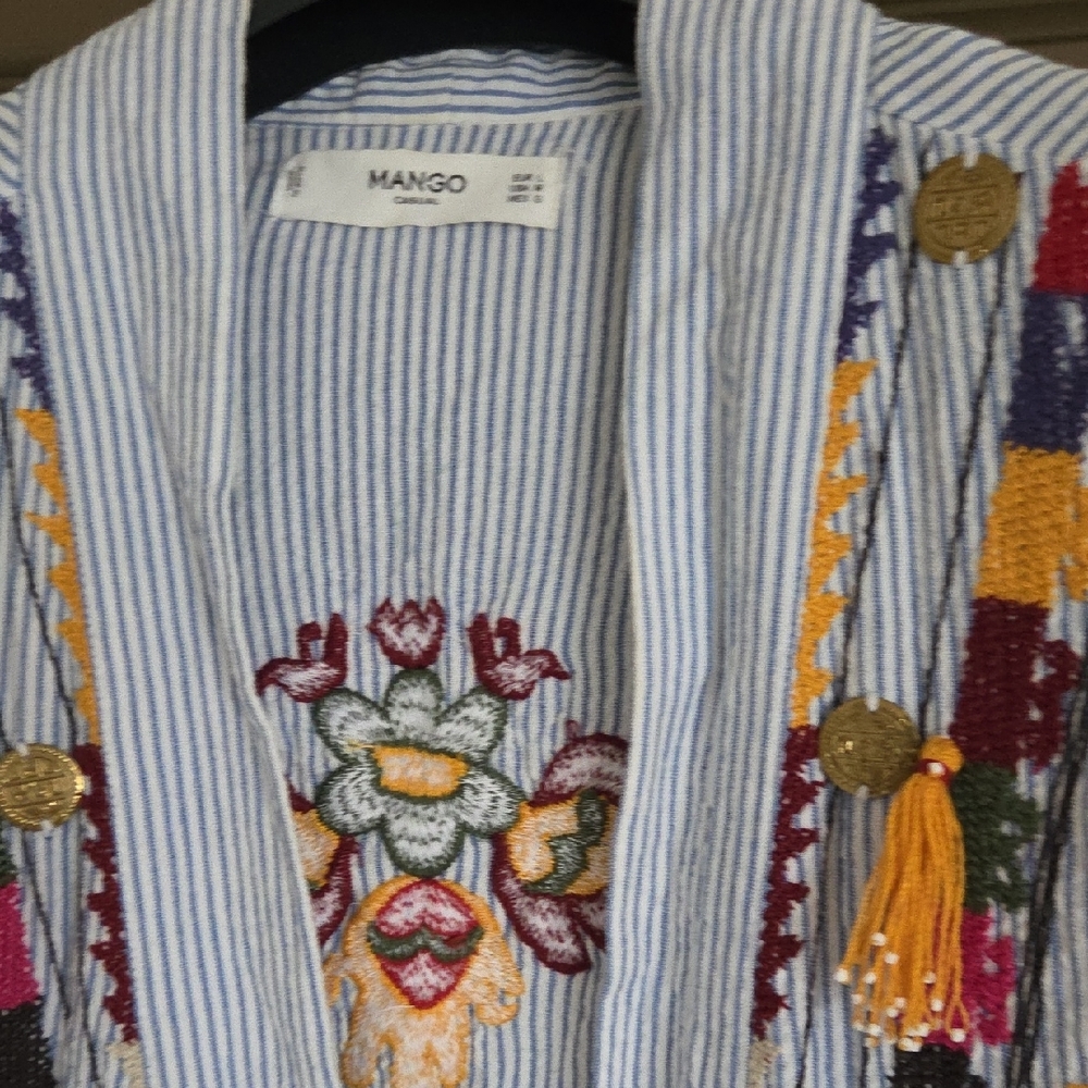 Mango Multicolor Embroidered Kimono - Picture 5 of 9
